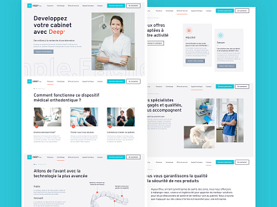 DEEP(Pro) Homepage blue brand design dental dentist design homepage menu orange orthodontist professional technology ui ux web design