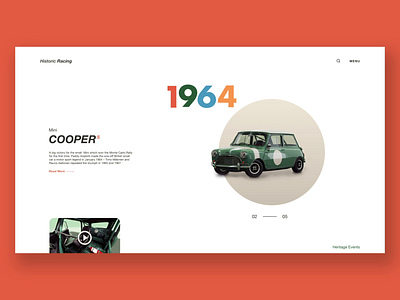 Mini on Steroids animation colour palette dribbble best shot mini cooper minimal ui uidesign ux vintage webdesign