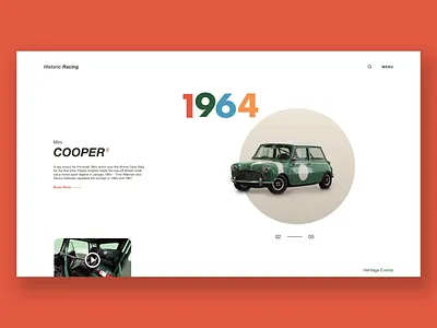Historic Racing • Web design animation colour palette dribbble best shot mini cooper minimal ui uidesign ux vintage webdesign