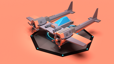 PZ38 3d art airplane asset forge aviation blender3d concept dieselpunk game asset illustration low poly render