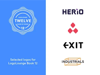 LogoLounge 12 award book brand identity branding exit flat geometric graphic design icons illustrator industrial logo logo designer logolounge minimal publication simple simple clean interface twelve wordmark