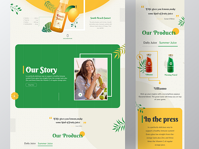 Ichmeli clean color cover creative design drink interface juice landing landingpage mango page typogaphy ui ux vintage web webdesign website yellow