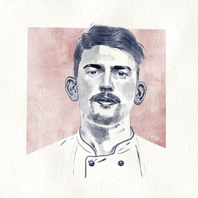 Will the French Chef chef design illustration illustration art illustrations photoshop portrait portraits watercolor watercolour