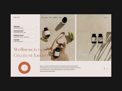 B E A R part - II care concept grid healthy interaction interaction design landing page landing page design minimalist portfolio skincare ui uidesign web website design