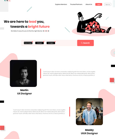 Finding Mentors design find mentors mentor concepts mentors online portal online website uiux uiuxdesign webpage website concept website design