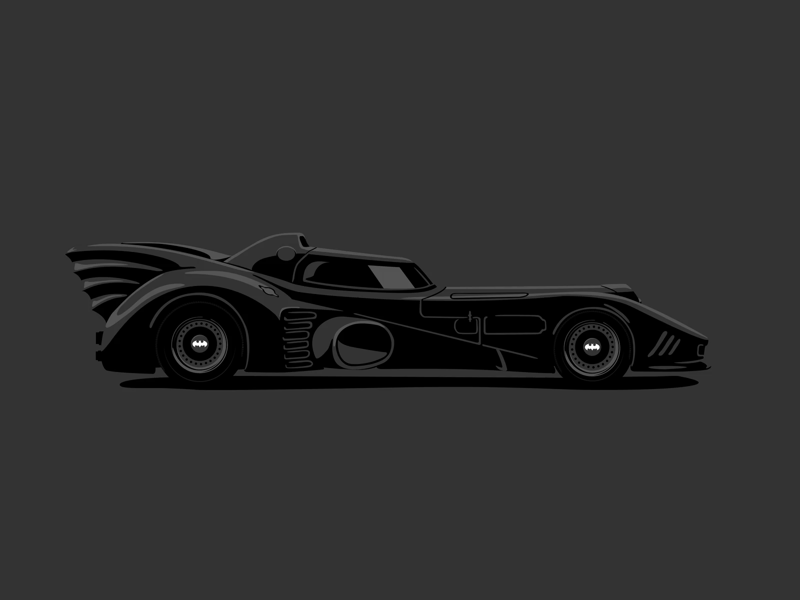 Batmobile Shields Batman 89 - Movie Cars #7 89 adobe after effects adobe illustrator animation batman batmobile cars flat illustration minimal movies shields vector