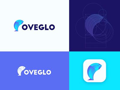Oveglo visual identity and logo design app icon app logo best logo 2020 brand logo branding colorful design fish logo icon icon app identity illustration ios logo logo 2020 medical minimal modern restaurant ui