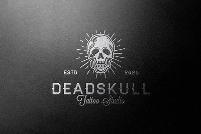 Dead Skull Vintage Logo Template artwork brand identity branding creative design creative market creepy halloween hand drawn logo horror logo design logo template logotype negative space retro skeleton skull skull logo tattoo art vector vintage logo