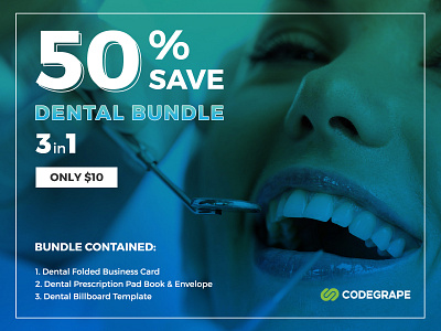 DENTAL BUNDLE 3 in 1 3 in 1 billboard bundle business card clinic dental dentist hospital pad