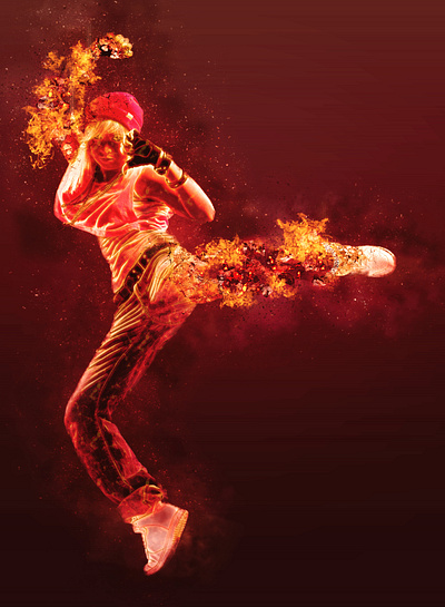 Ifrit Photoshop Action action cinematic colorful dance dark red dust element elemental epic fiery fire flames fog hell jumping red smoke style