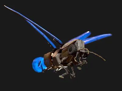 3D model of Lightning bug 3d bug cyberpunk electronic lighting bug model scrap