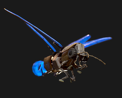 3D model of Lightning bug 3d bug cyberpunk electronic lighting bug model scrap
