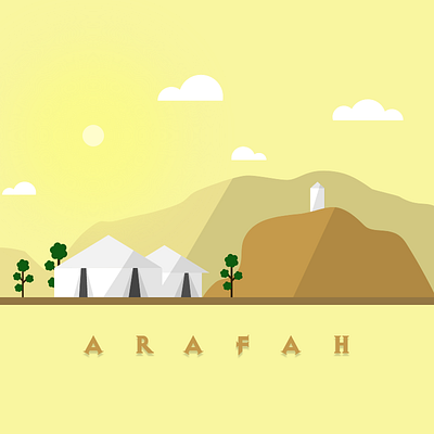 Arafah adobexd arafah artwork eid al adha flat design flat illustration hajj illustration