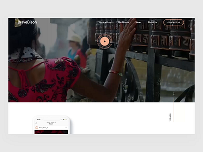 Brave Bison - Creative Services page after effect aftereffects black black white brave bison clean clean ui interaction motion motion design motiongraphics pink ui ui design uidesign web web design webdesign