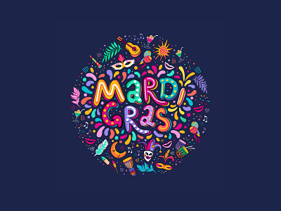 Vector logo. Mardi Gras card card isolated lettering logo mardi gras party vector