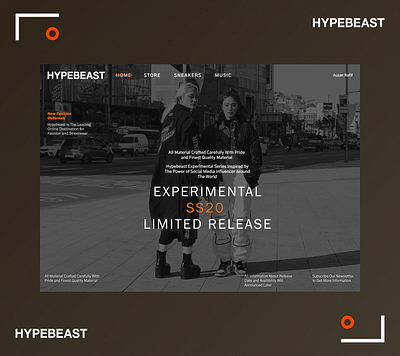 Hypebeast New Release design landing page ui ux web