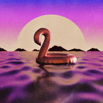 Retro Flamingo 3 sided coin 3d 3d design 3d for designers arnold arnold render cinema 4d flamingo grunge ocean photoshop purple retro retro effect retrowave sun vintage water