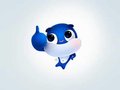 Whale Character Like for Ecency cartoon cg character children emoji illustration kids love smile sticker