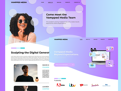 Concept Design for a Digital Agency Vampped Media adobe photoshop adobe xd branding concept design development illustration landing page united kingdom vector