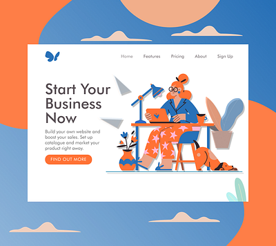 Website Maker Landing Page design illustration landing page ui ux web