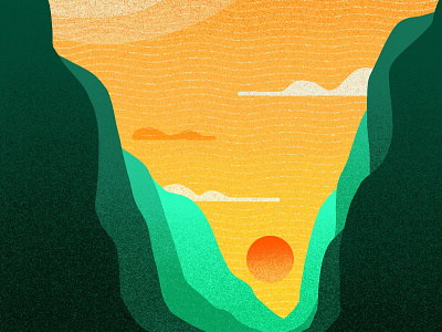 Sight Line cliff cliffs grain grainy horizon illustration line mountain mountains noise procreate procreate brushes series shadows sight sightseeing sun sunset view views