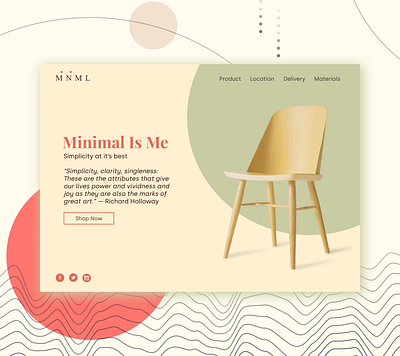 MNML Landing Page design furniture illustration landing page minimalism ui ux web