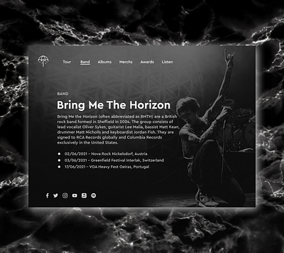 Bring Me The Horizon Tour Date band bmth design landing page music ui ux web