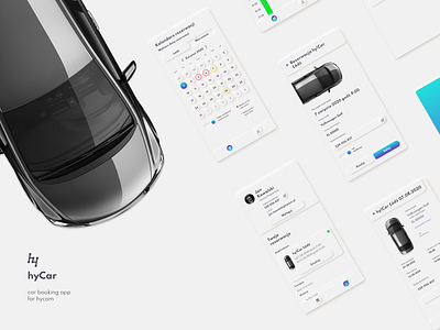 hyCar app. app application neumorph neumorphical neumorphism ui ux