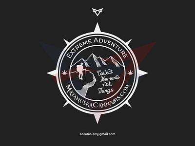 Extreme Adventure adventure badge design blackandwhite camping compass hiking illustration line art logo minimalist monoline mountain outdoor outdoor badge retro design sticker design summit tee design tshirt design vector