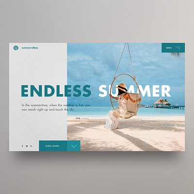 Endless Summer website UI clean ui hero image homepage landingpage summer ui uidesign ux webdesign website design