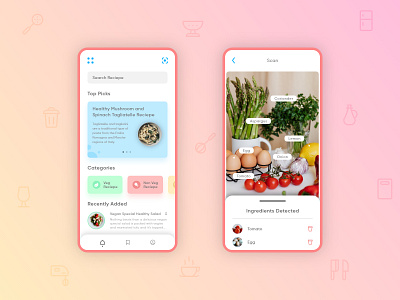 Food Formula design food illustration ingredient minimal mobile design recipe recipe app scanner ui ux