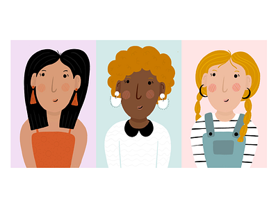 Three Women design illustration texture vector woman woman illustration woman portrait women women empowerment women in illustration