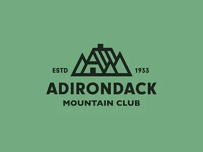 Adirondack Mountain Club adirondack branding cabin camping forest hiking logo mountain woods