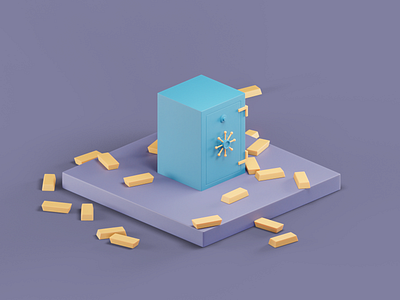 Safe 3dillustration 3dmodeling blender blender3d design illustraion illustration isometric isometric design