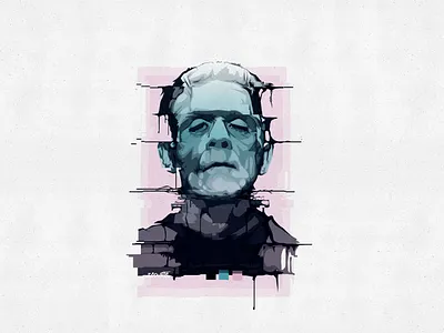 Frankenstein Vector Portrait adobe illustrator album cover book cover book cover art book illustration drip frank frankenstein illustration liquid vector portrait storybook vector vector portrait