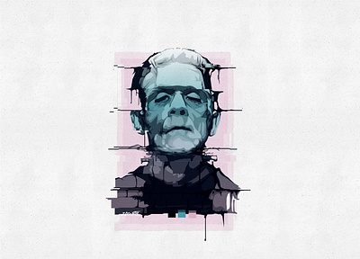 Frankenstein Vector Portrait adobe illustrator album cover book cover book cover art book illustration drip frank frankenstein illustration liquid vector portrait storybook vector vector portrait