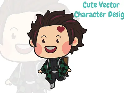 Komoboko Konpachiro animation anime chibi cute fanart kamado tanjirou kawaii kawaii art kimetsu no yaiba simply simply logo simplycharacter simplycooldesign vector vectorart vectorcharacter