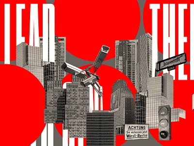 LEAD THEM IN colour concept design grid layout minimal poster type typography vector