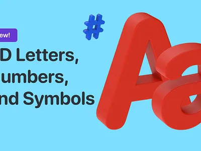 Freebie — 3D Letters, Numbers, and Symbols 3d animation branding cinema 4d cinema4d design free freebie freebies illustration sketch ui