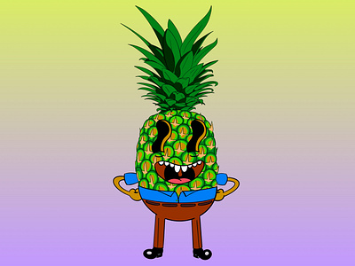 Pineapple Steve art cartoon cartoon character cartoon illustration drawing illustration illustration art illustrations pineapple procreate procreate app procreate art