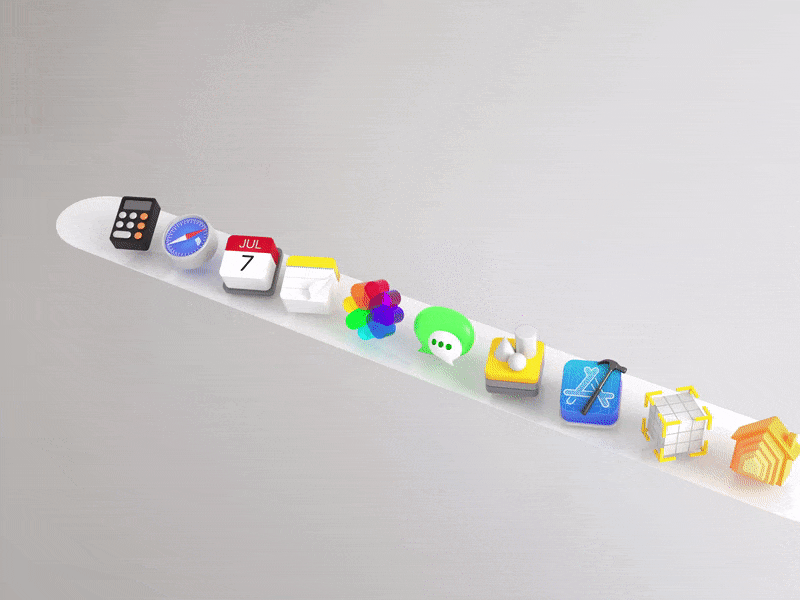 macOS Dock through Apple AR glasses 3d apple ar c4d cgi cinema4d concept design dock icons macos vr