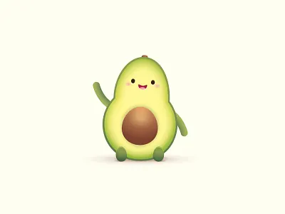 Happy Little Avocado adobe illustrator character design cute design illustration jerrod maruyama kawaii logo