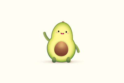 Happy Little Avocado adobe illustrator character design cute design illustration jerrod maruyama kawaii logo
