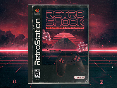 Retro Gaming Flyer Template Playstation Long Cover Style 1980s 80s box cover classic cover electro flyer gamers long box mock up music playstation poster retro retrogaming retrogaming flyer retrowave sci fi synthwave video games