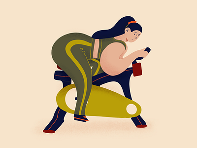 Home Workout art character cycling design doodle draw drawing home illustration pelaton procreate sketch workout
