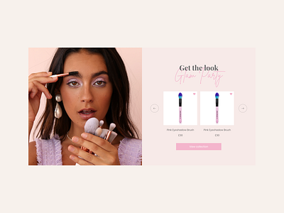 Get the Look | Pink Website Beauty Section beauty brand beauty branding design ecommerce ecommerce shop female logo feminine design get the look interactive slideshow makeup brand pink website section shop slideshow store template ui design ui ux ui ux design web design