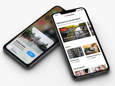 App Clips - Tourism activity amterdam app clips apple cards city marketing deals ios ios 14 iphone mobile app mobile ui mobile uiux tourism tours