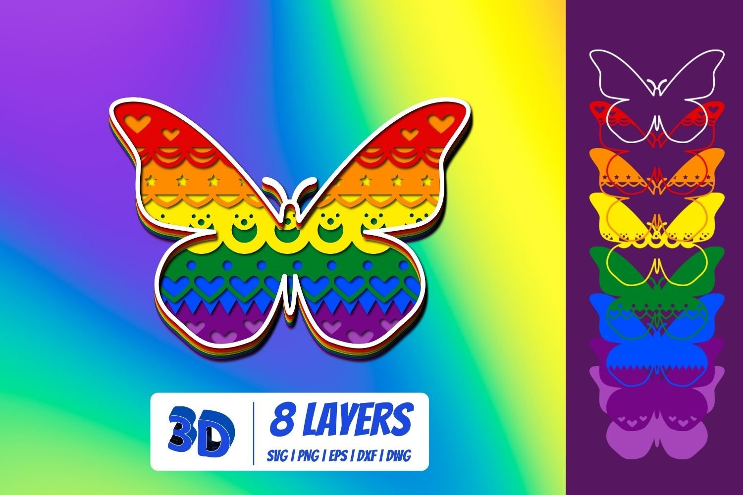 3D LGBT Butterfly SVG by Dmitriy on Dribbble
