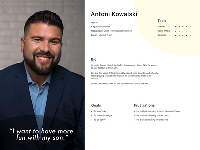 User Persona Antoni Kowalski app design figma user interface userinterface userpersonas ux uxui uxuidesign