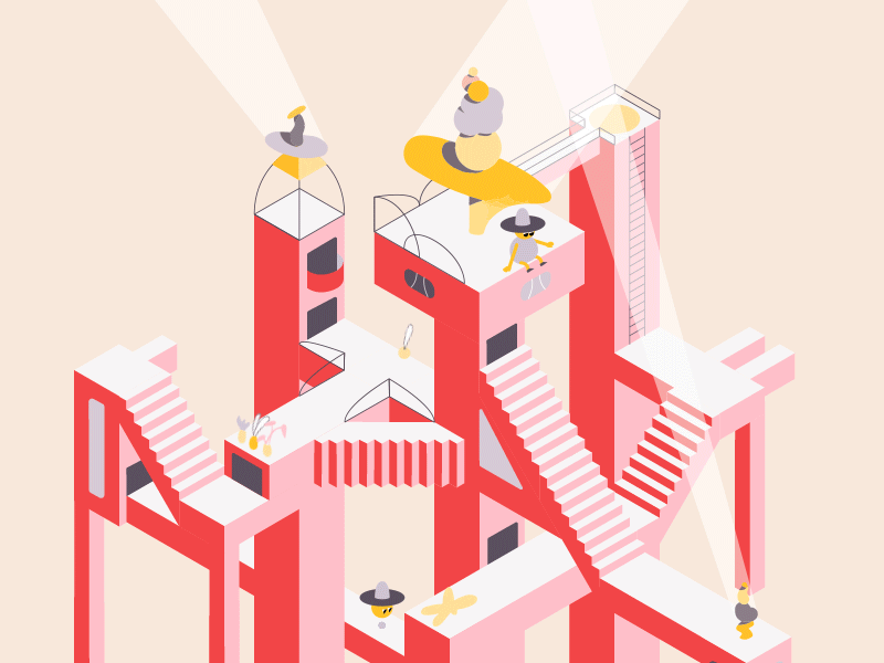 Isometric stairs animation design motion beast motion design school